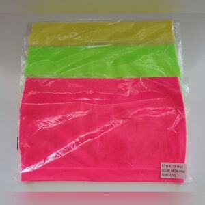 Tube Tops Set of 3:  Bright Pink, Geen and Yellow